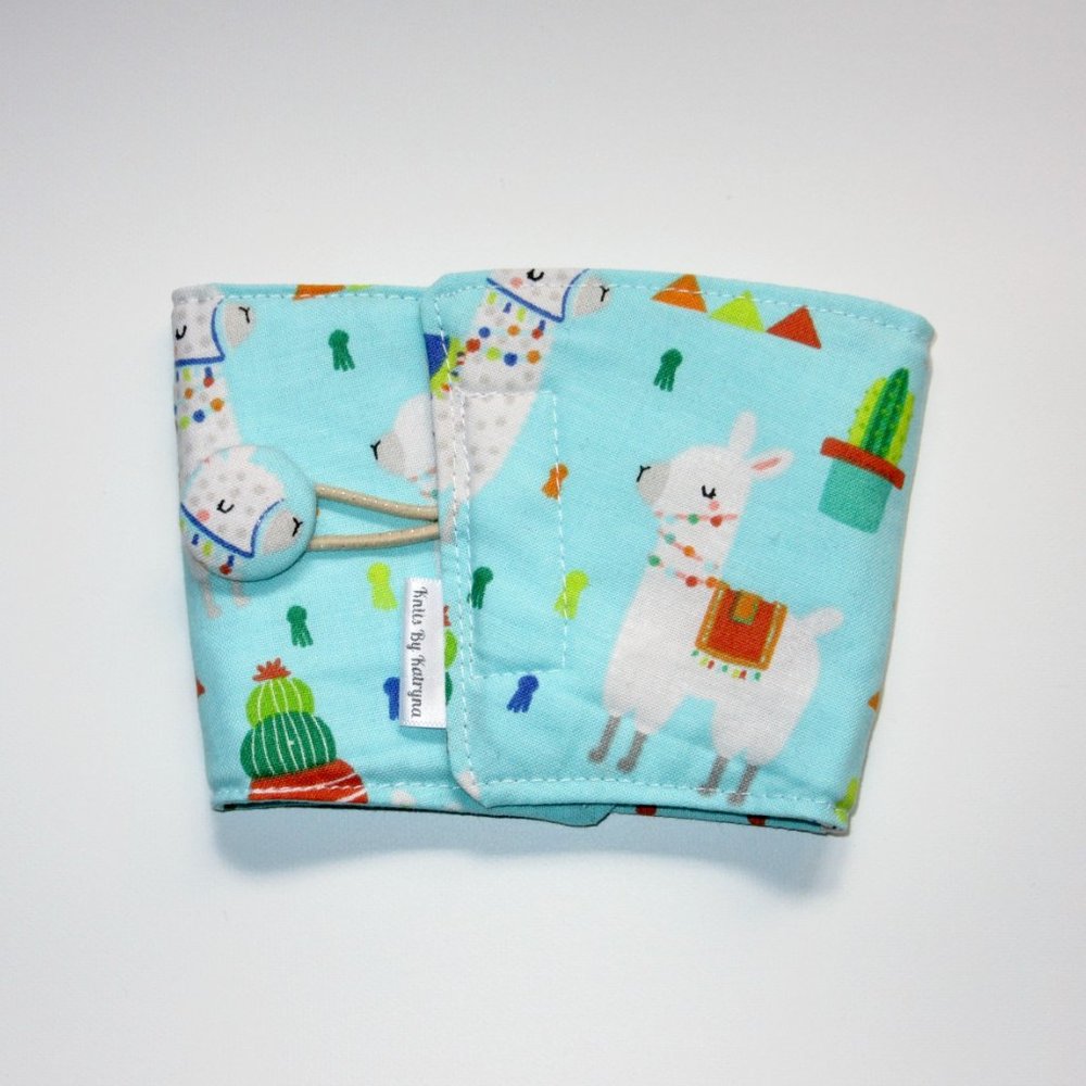 Llama Reusable Fabric Coffee Cozy - Picture 4 of 5